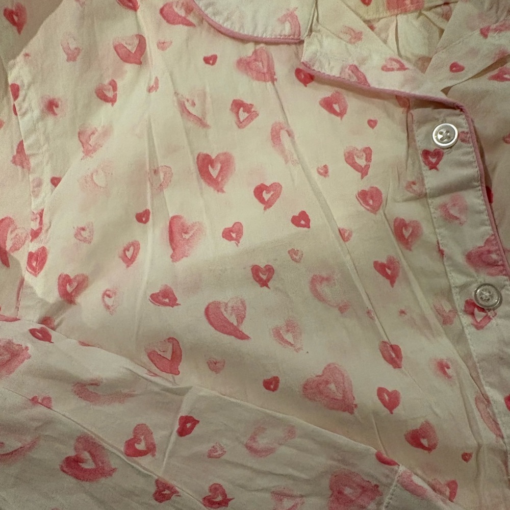 Pink Heart Pattern Pajama Set Lake - Picture 2 of 4